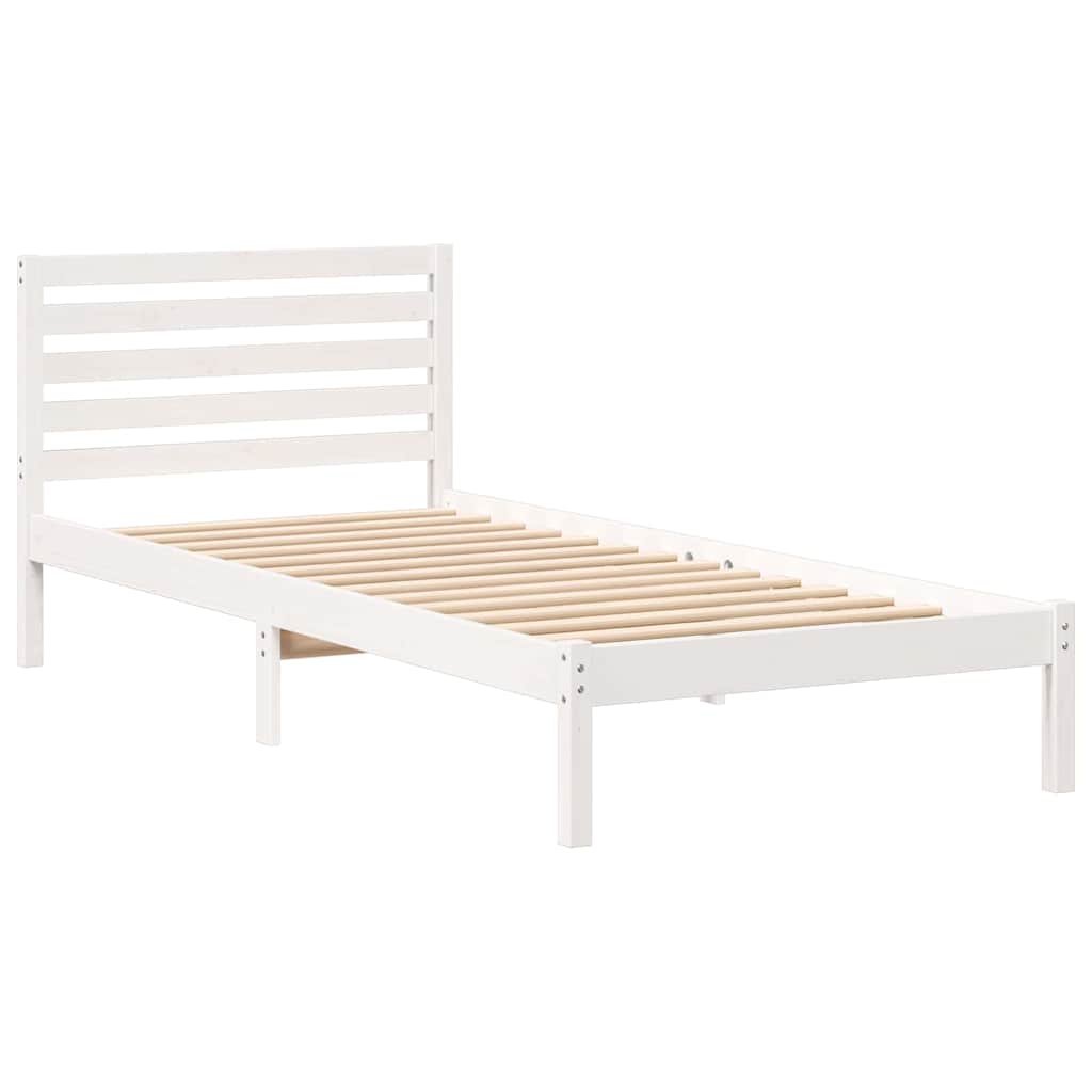 Struttura del letto Bianco 90 x 220 cm Pino massello | homemem39