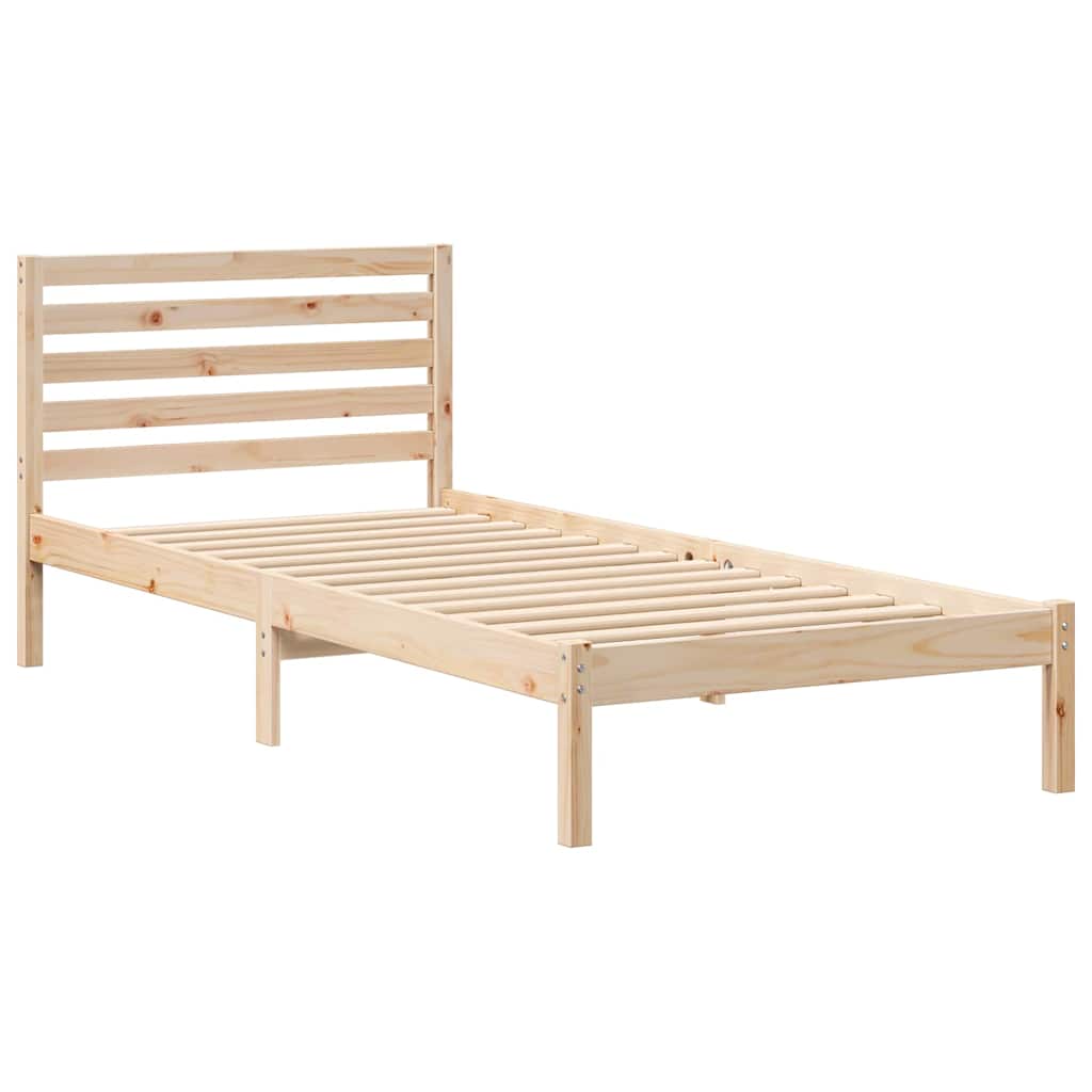 Struttura del letto Marrone 100 x 220 cm Pino massello | homemem39