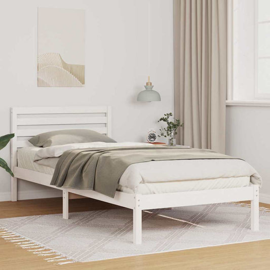 Struttura del letto Bianco 100 x 220 cm Pino massello | homemem39