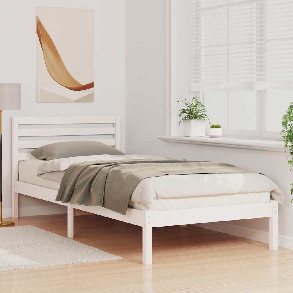 Struttura del letto Bianco 100 x 220 cm Pino massello | homemem39