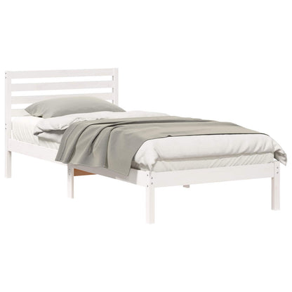 Struttura del letto Bianco 100 x 220 cm Pino massello | homemem39