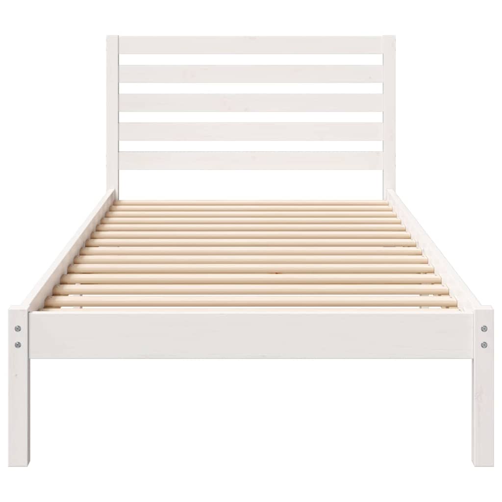 Struttura del letto Bianco 100 x 220 cm Pino massello | homemem39