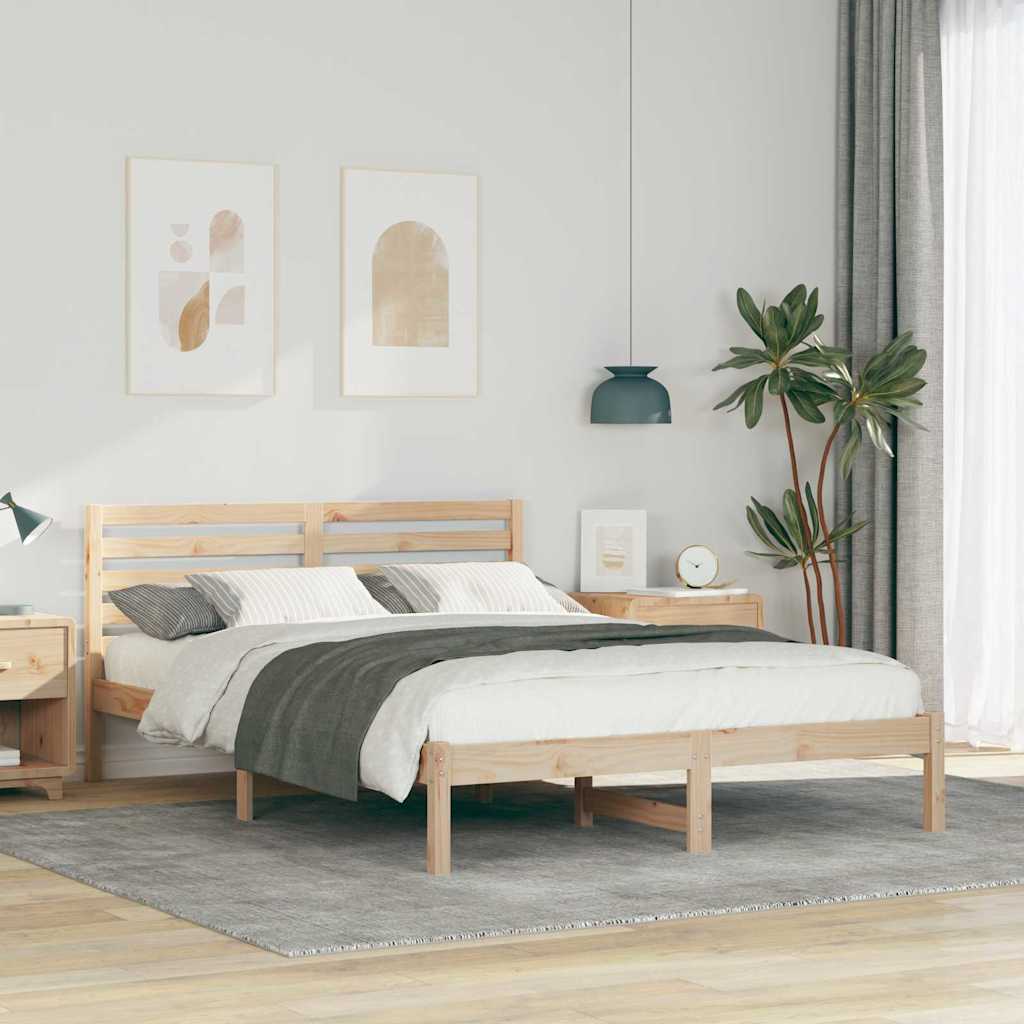 Struttura del letto Marrone 140 x 220 cm Pino massello | homemem39