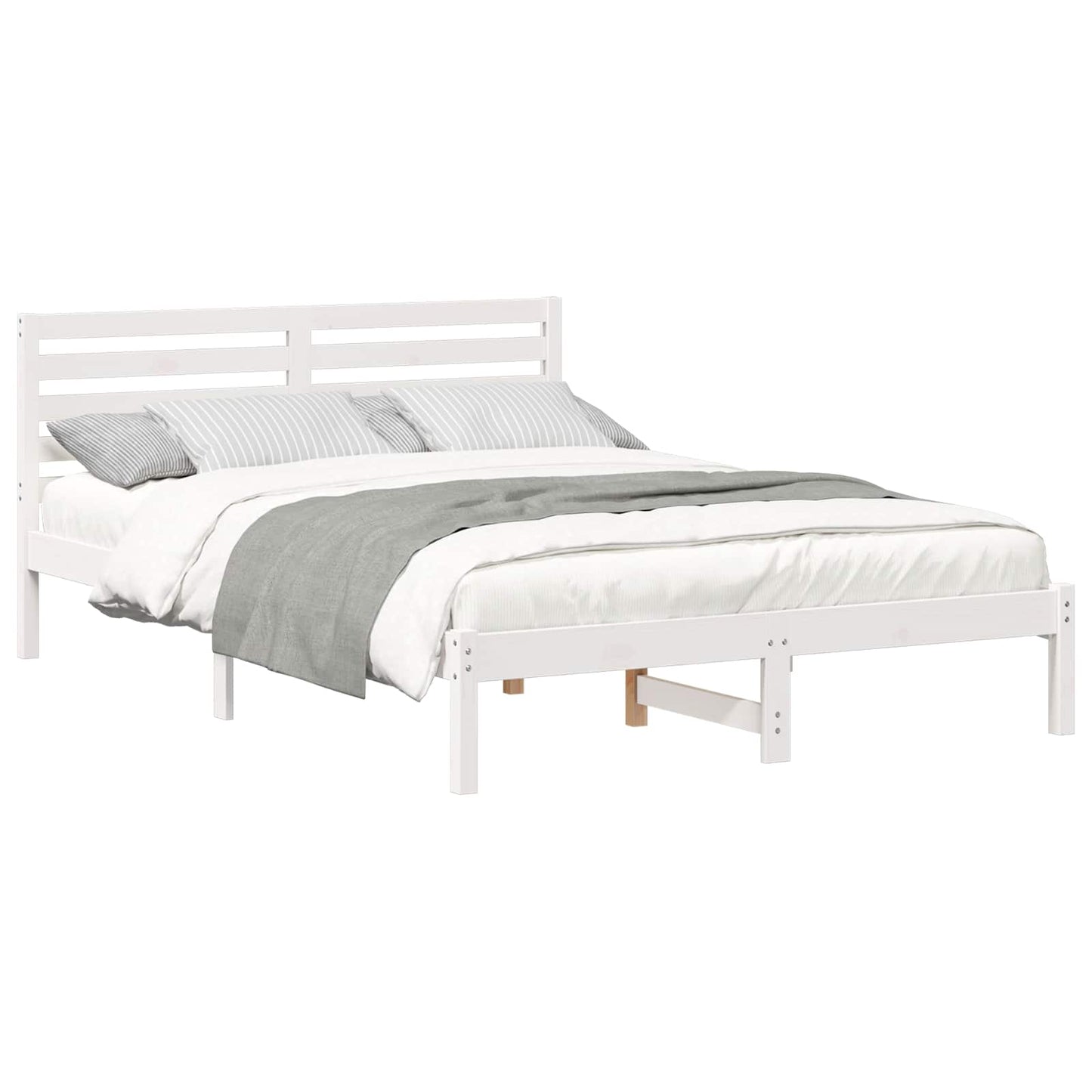 Struttura del letto Bianco 140 x 220 cm Pino massello | homemem39