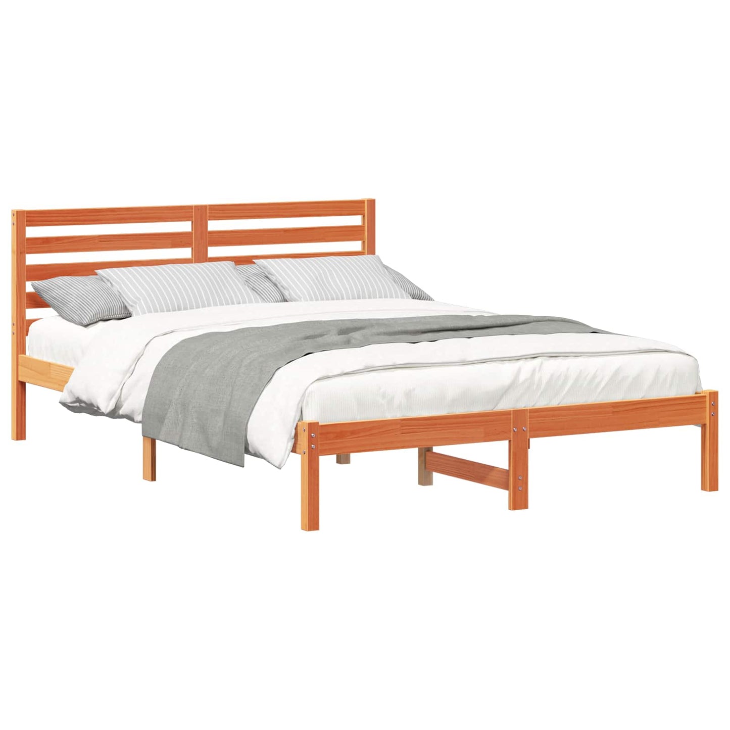 Struttura del letto Marrone cerato 140 x 220 cm Pino massello | homemem39