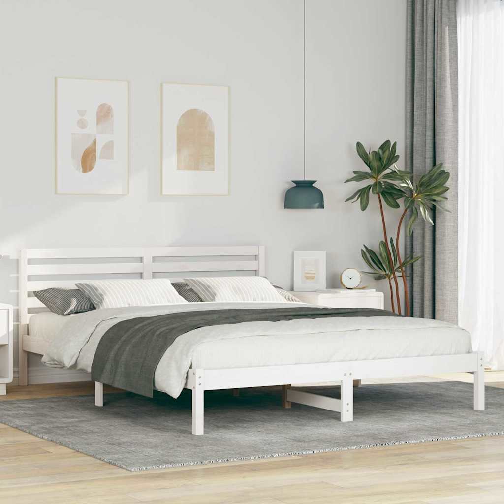 Struttura del letto Bianco 160 x 220 cm Pino massello | homemem39
