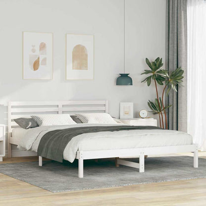 Struttura del letto Bianco 160 x 220 cm Pino massello | homemem39
