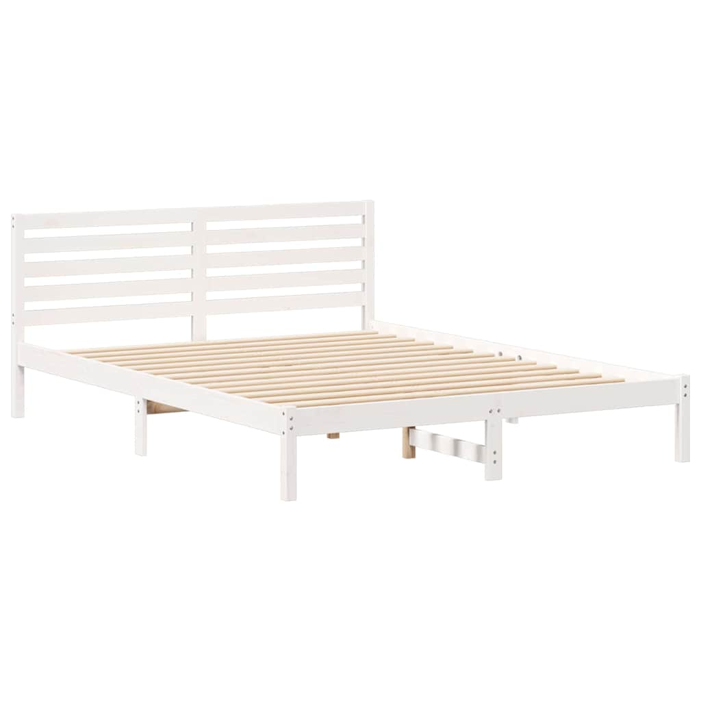 Struttura del letto Bianco 160 x 220 cm Pino massello | homemem39