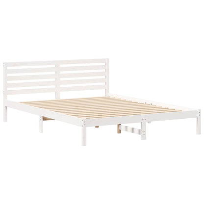 Struttura del letto Bianco 160 x 220 cm Pino massello | homemem39