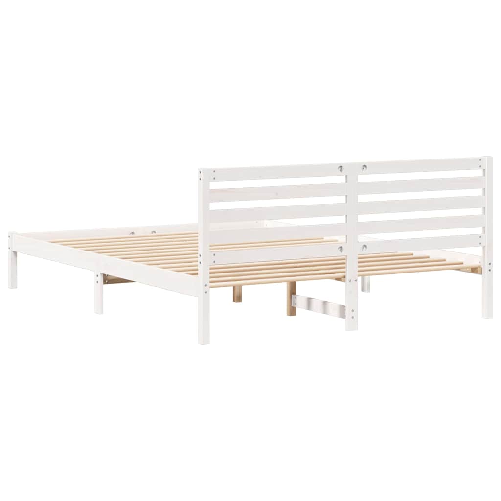 Struttura del letto Bianco 160 x 220 cm Pino massello | homemem39