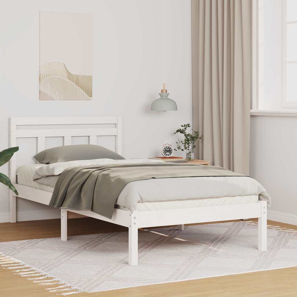 Struttura del letto Bianco 90 x 200 cm Pino massello | homemem39
