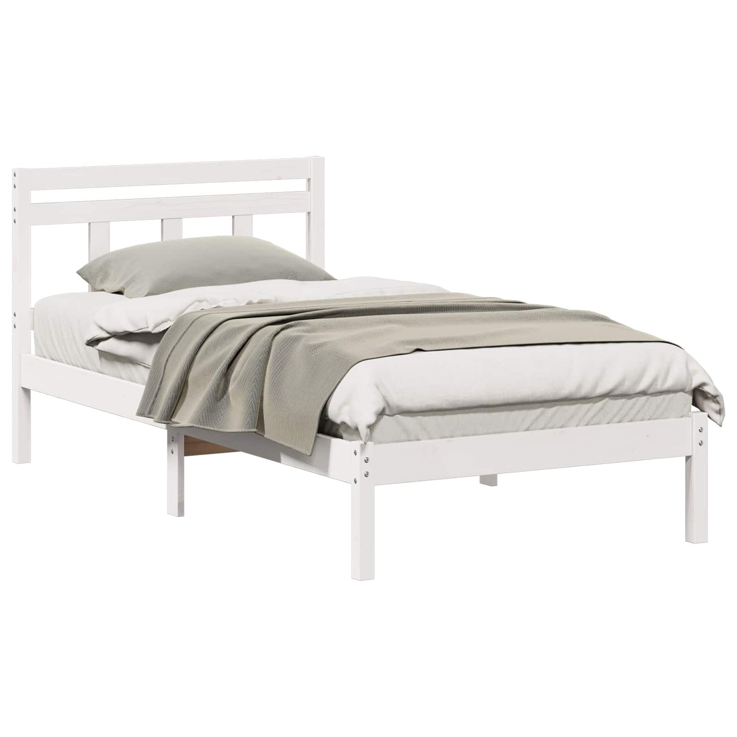 Struttura del letto Bianco 90 x 200 cm Pino massello | homemem39