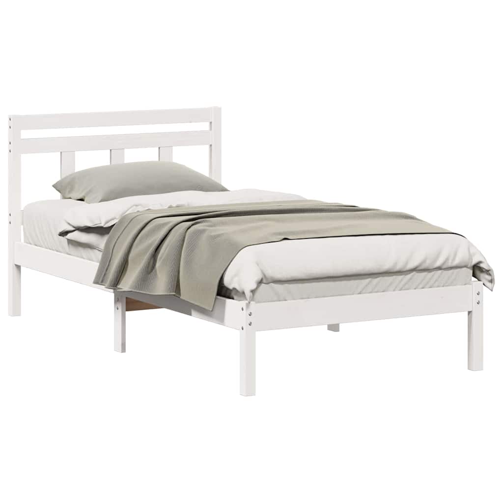 Struttura del letto Bianco 90 x 190 cm Pino massello | homemem39