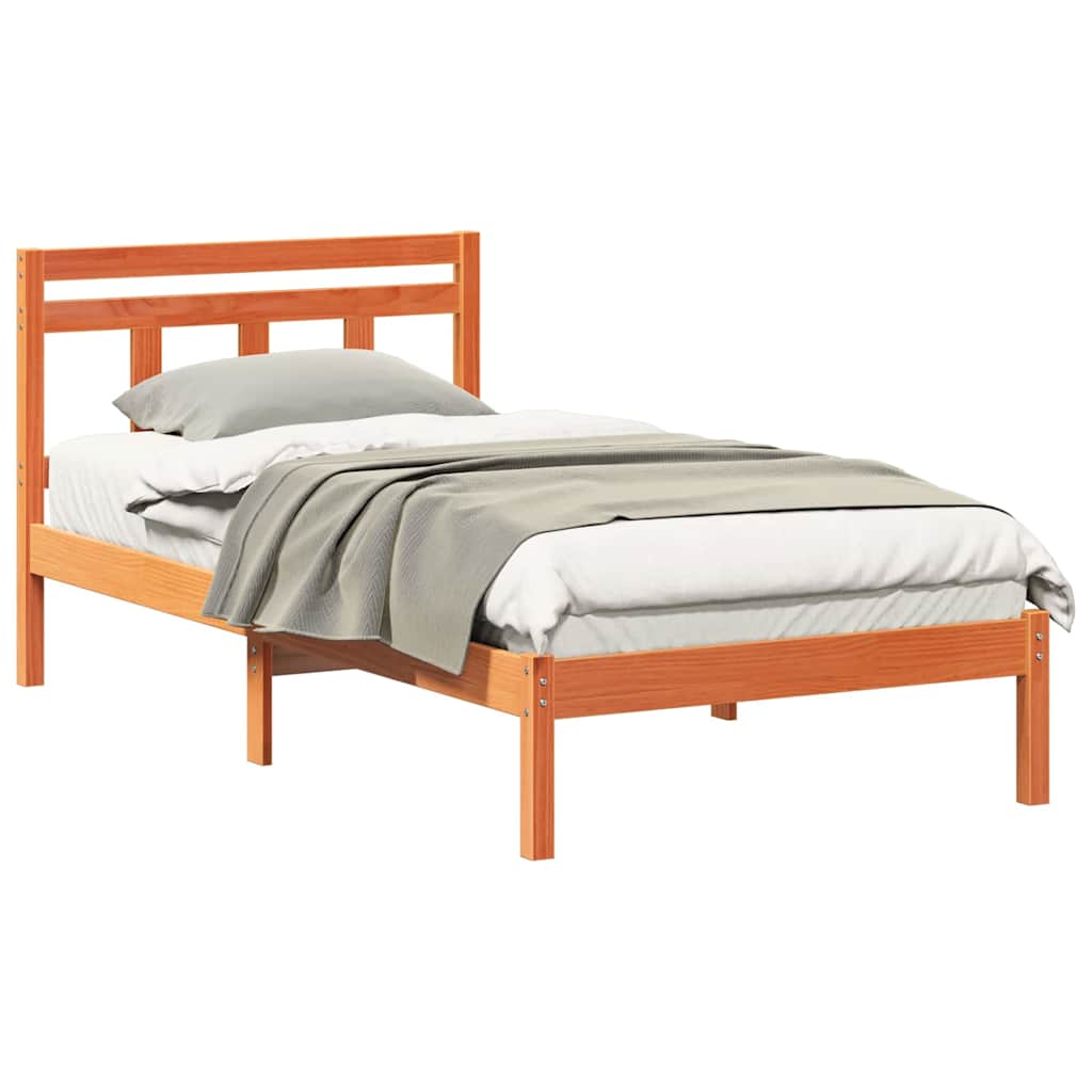 Struttura del letto Marrone 90 x 190 cm Pino massello | homemem39