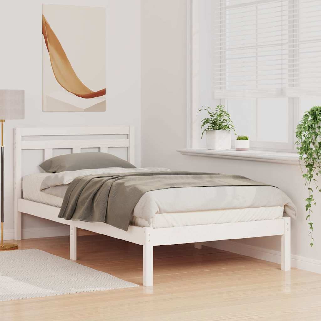 Struttura del letto Bianco 75 x 190 cm Pino massello | homemem39