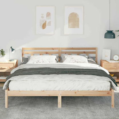 Struttura del letto Marrone 200 x 200 cm Pino massello | homemem39
