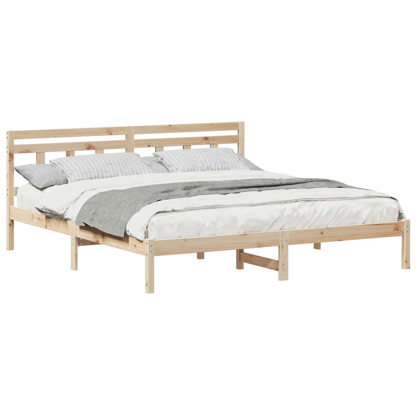 Struttura del letto Marrone 200 x 200 cm Pino massello | homemem39