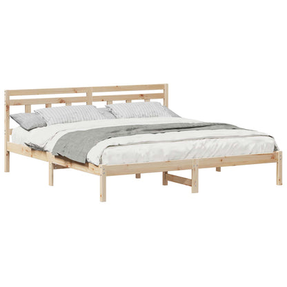 Struttura del letto Marrone 200 x 200 cm Pino massello | homemem39