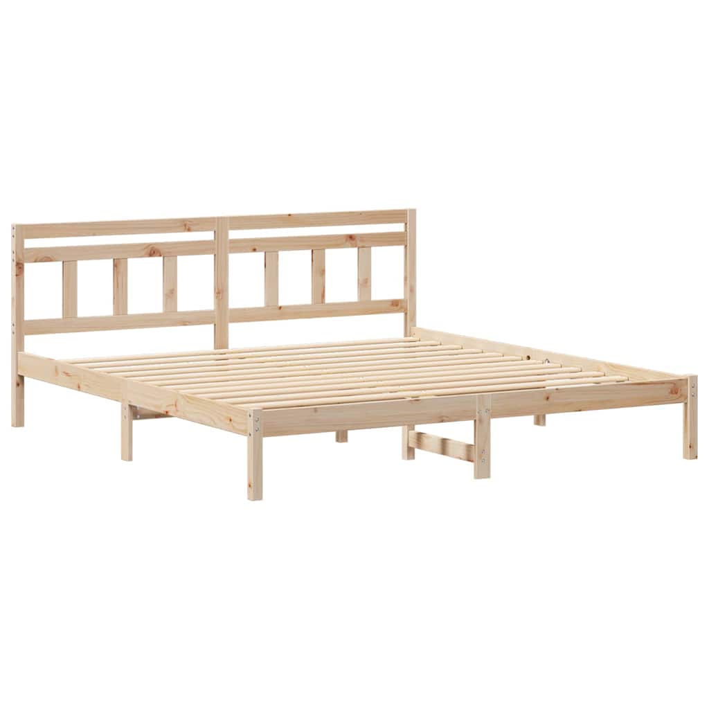 Struttura del letto Marrone 200 x 200 cm Pino massello | homemem39