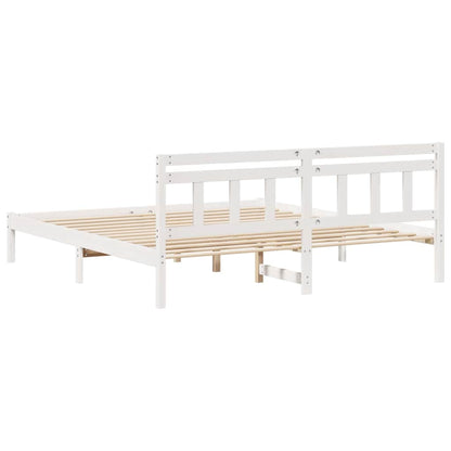 Struttura del letto Bianco 200 x 200 cm Pino massello | homemem39