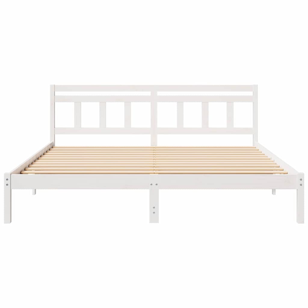 Struttura del letto Bianco 200 x 200 cm Pino massello | homemem39