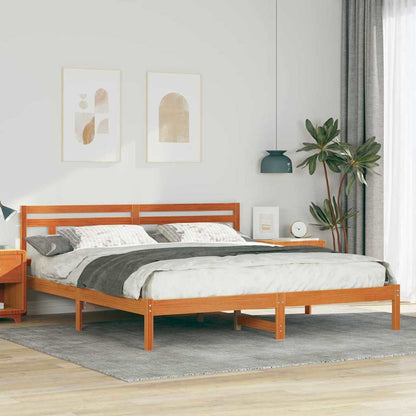 Struttura del letto Marrone 200 x 200 cm Pino massello | homemem39