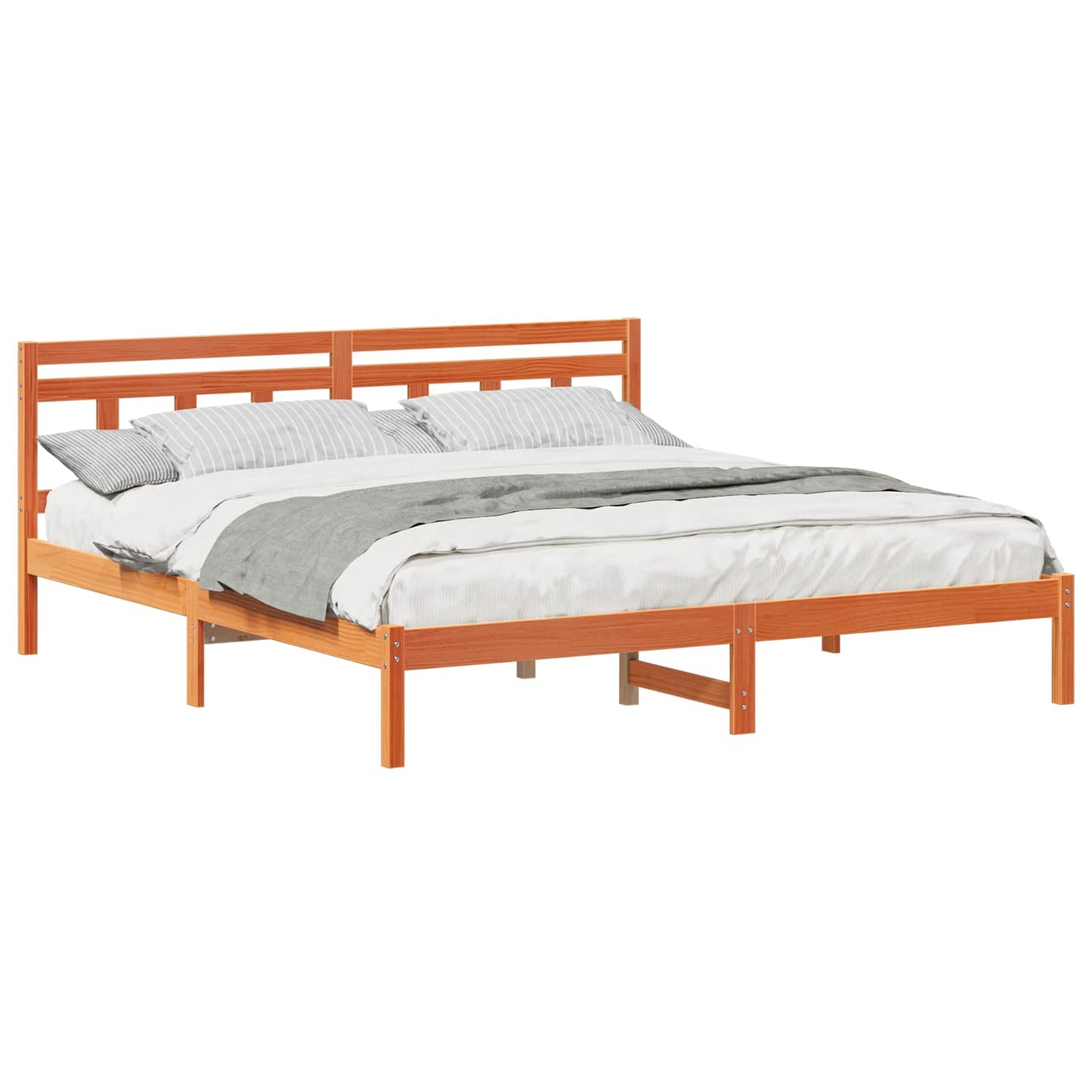 Struttura del letto Marrone 200 x 200 cm Pino massello | homemem39