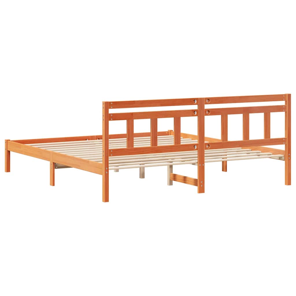 Struttura del letto Marrone 200 x 200 cm Pino massello | homemem39