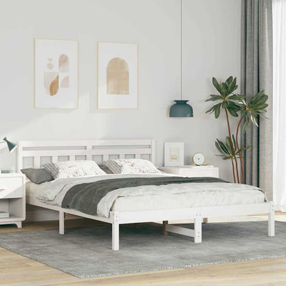 Struttura del letto Bianco 160 x 200 cm Pino massello | homemem39