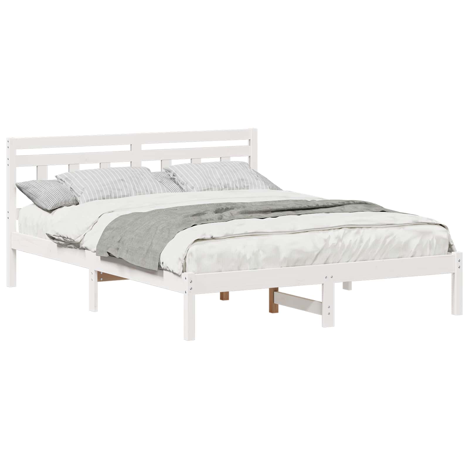 Struttura del letto Bianco 160 x 200 cm Pino massello | homemem39