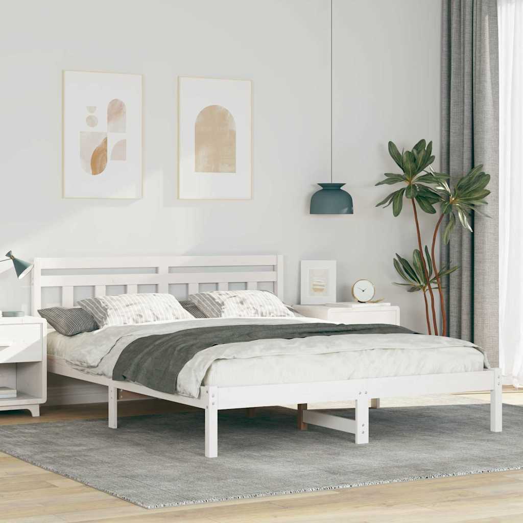 Struttura del letto Bianco 150 x 200 cm Pino massello | homemem39