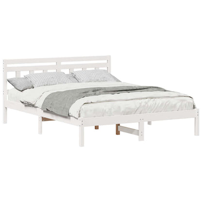 Struttura del letto Bianco 150 x 200 cm Pino massello | homemem39