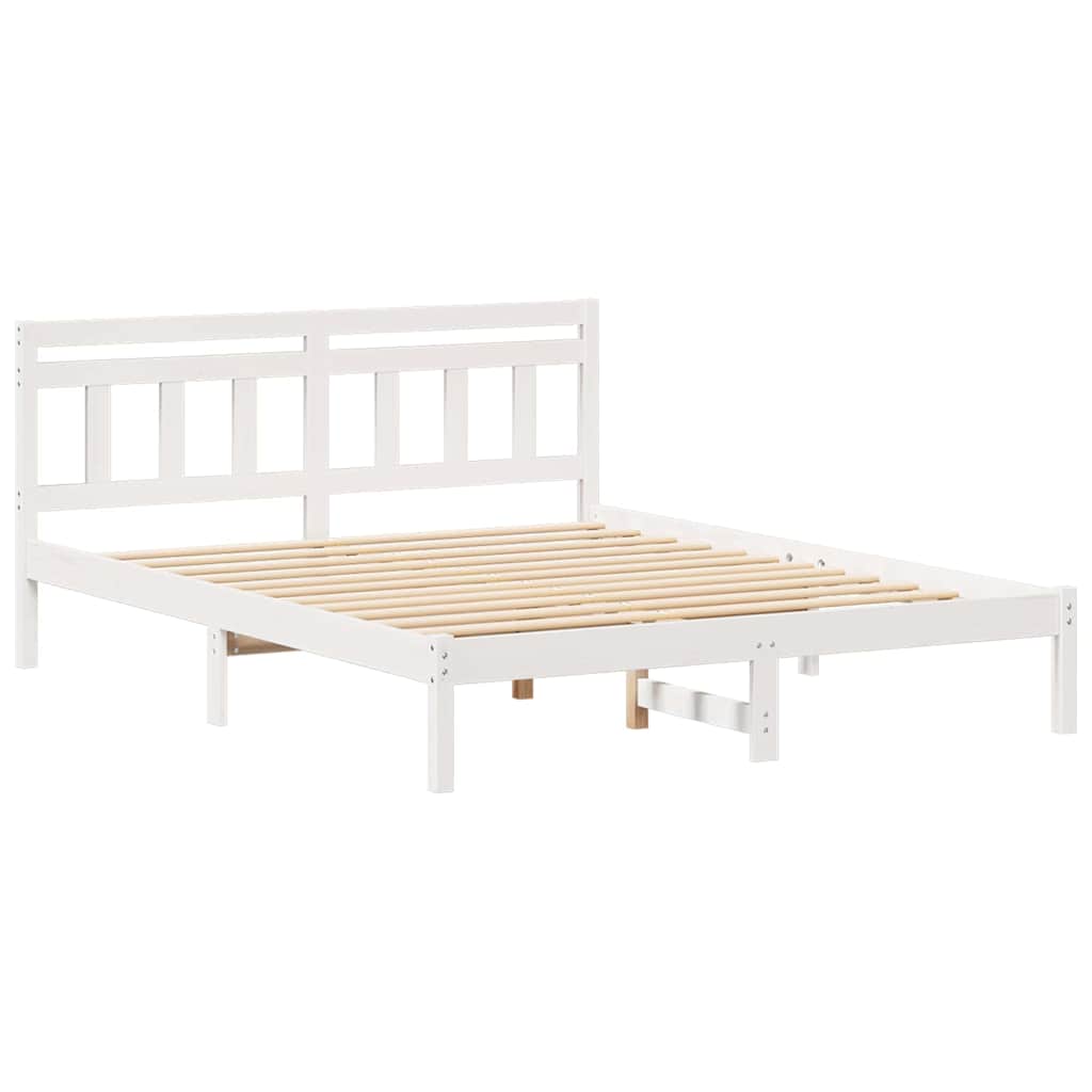 Struttura del letto Bianco 150 x 200 cm Pino massello | homemem39