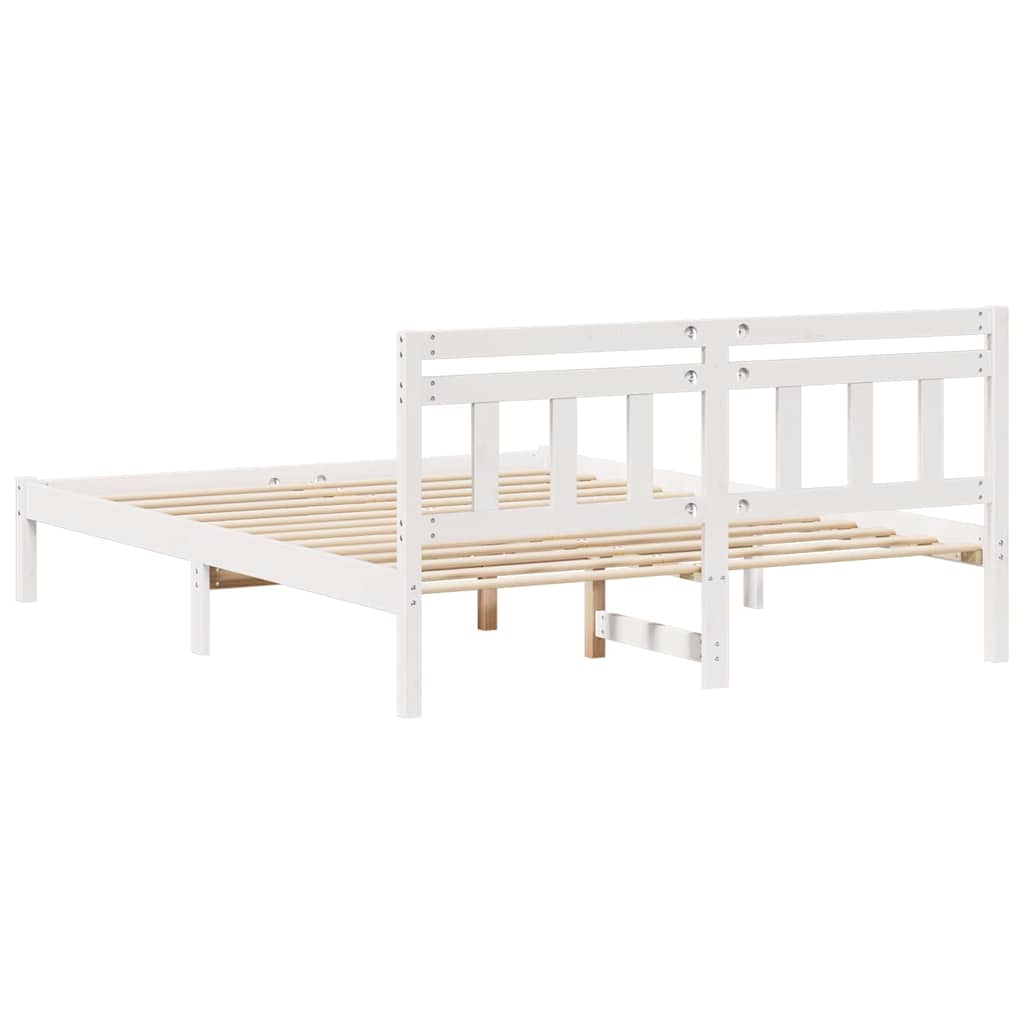 Struttura del letto Bianco 150 x 200 cm Pino massello | homemem39