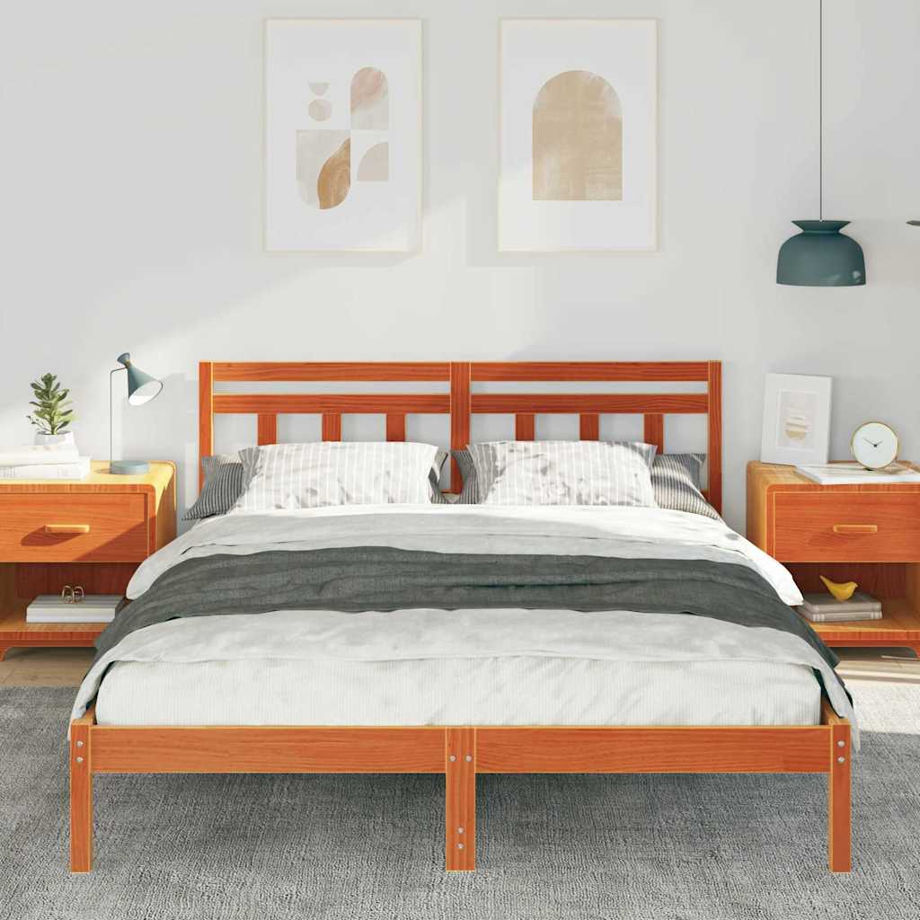 Struttura del letto Marrone 140 x 200 cm Pino massello | homemem39