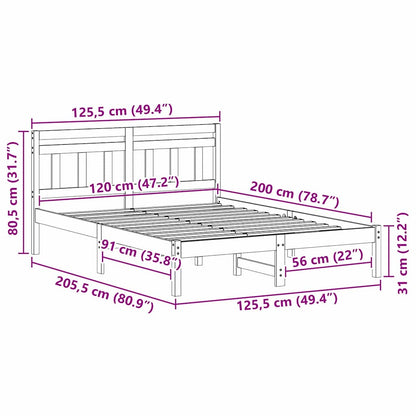 Struttura del letto Marrone 120 x 200 cm Pino massello | homemem39