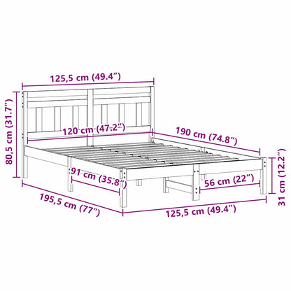 Struttura del letto Marrone 120 x 190 cm Pino massello | homemem39