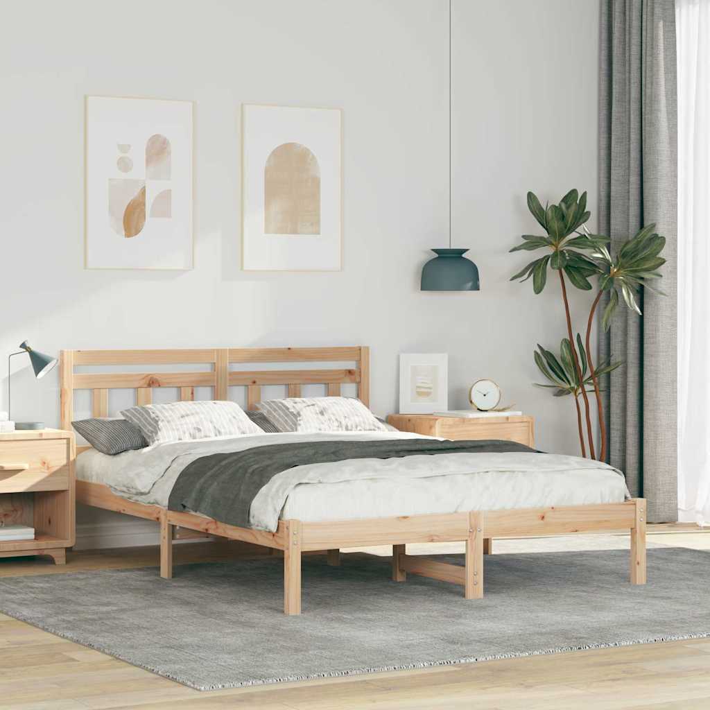 Struttura del letto Marrone 140 x 190 cm Pino massello | homemem39