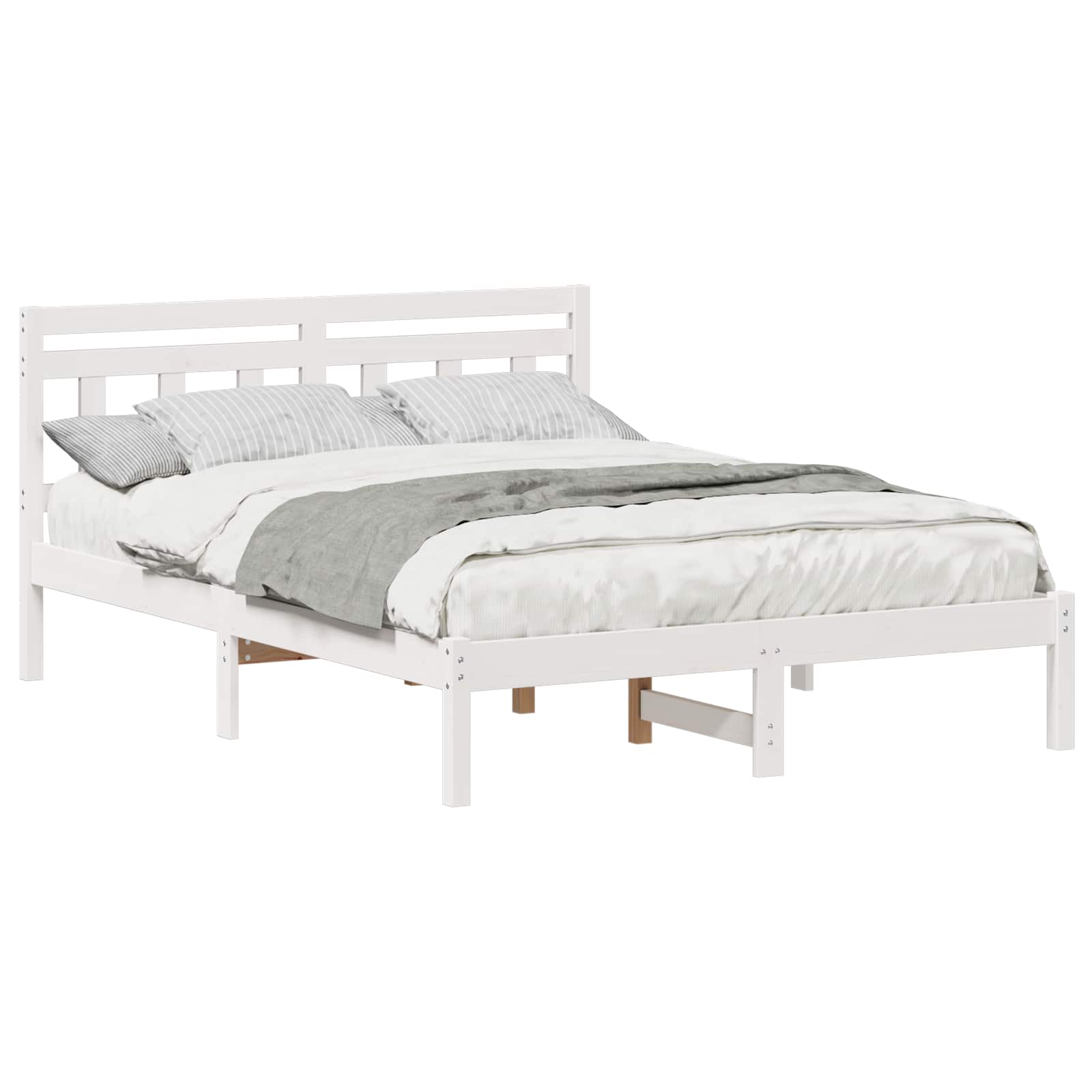 Struttura del letto Bianco 140 x 190 cm Pino massello | homemem39