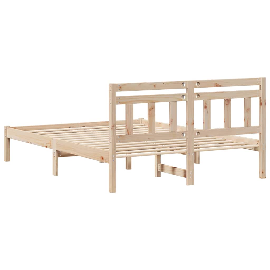 Struttura del letto Marrone 135 x 190 cm Pino massello | homemem39
