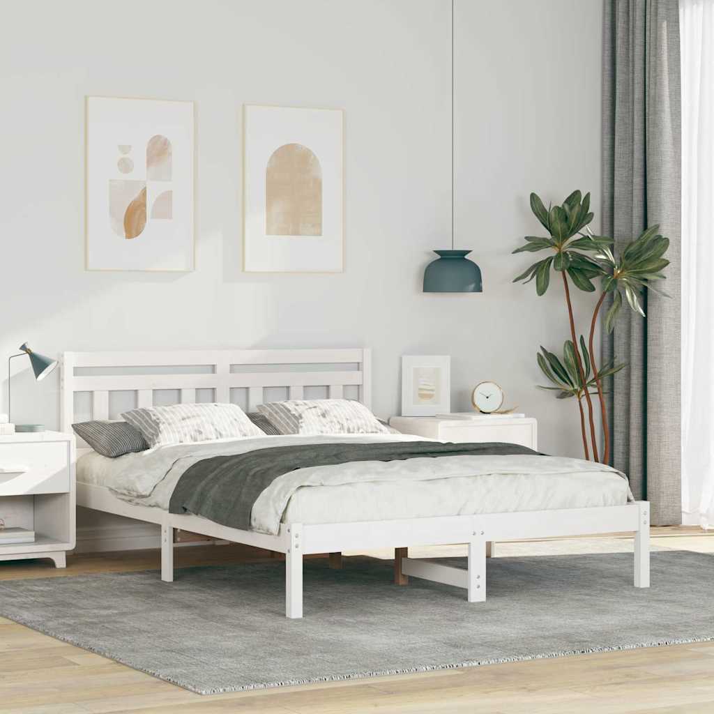 Struttura del letto Bianco 135 x 190 cm Pino massello | homemem39