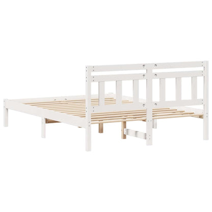 Struttura del letto Bianco 135 x 190 cm Pino massello | homemem39