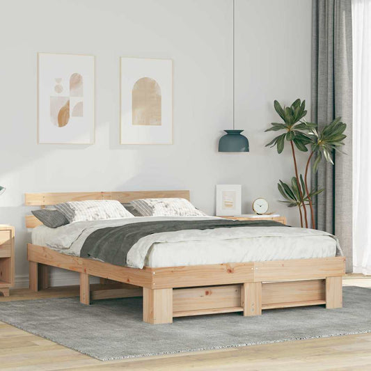 Struttura del letto Marrone 160 x 200 cm Pino massello | homemem39
