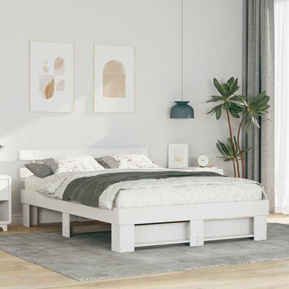 Struttura del letto Bianco 160 x 200 cm Pino massello