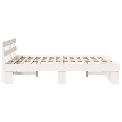 Struttura del letto Bianco 160 x 200 cm Pino massello | homemem39