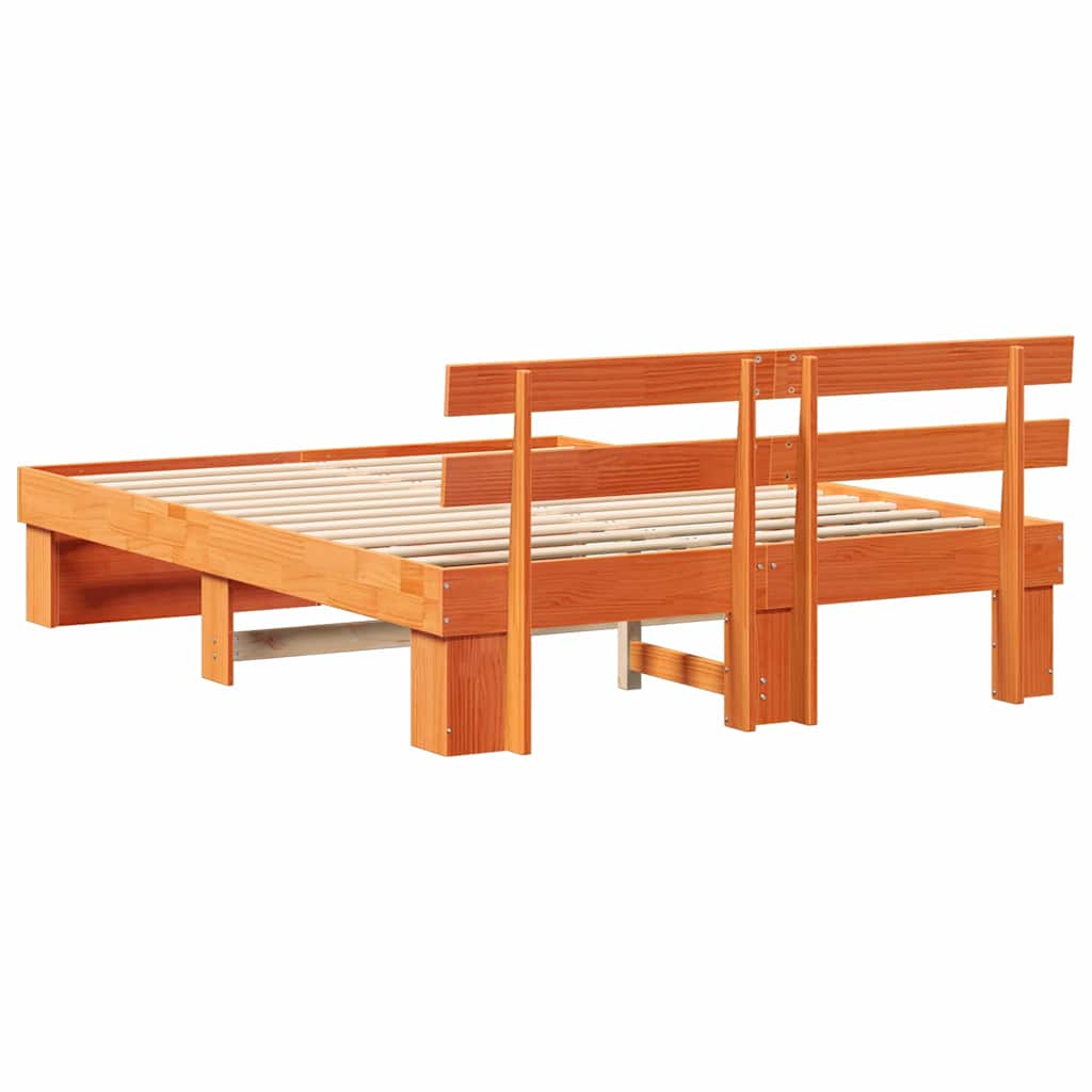 Struttura del letto Marrone cerato 160 x 200 cm Pino massello | homemem39