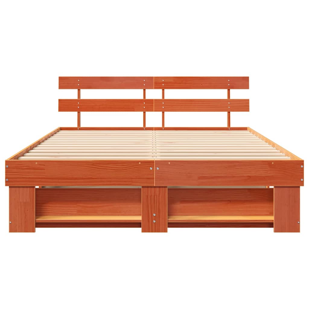 Struttura del letto Marrone cerato 160 x 200 cm Pino massello | homemem39