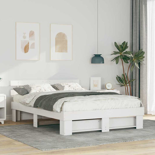 Struttura del letto Bianco 150 x 200 cm Pino massello | homemem39