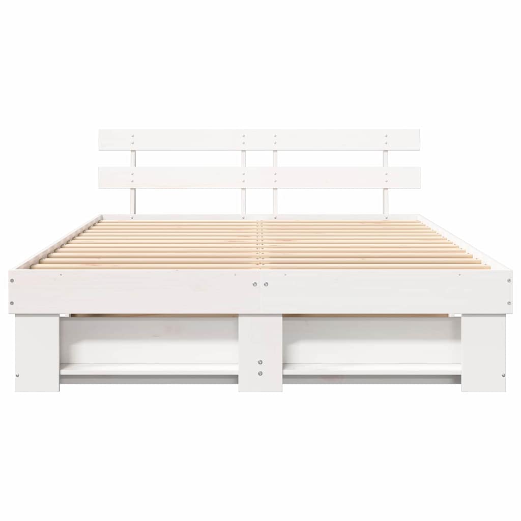 Struttura del letto Bianco 150 x 200 cm Pino massello | homemem39