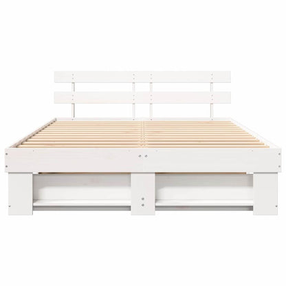 Struttura del letto Bianco 150 x 200 cm Pino massello | homemem39